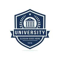 Università logo design vettore illustrazione