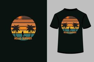 Ciao estate creativo tipografia t camicia design vettore