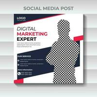 modello di progettazione di post sui social media di marketing aziendale digitale vettore