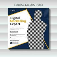 modello di progettazione di post sui social media di marketing aziendale digitale vettore