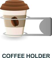 caffè titolare icona. 3d illustrazione a partire dal caffè collezione. creativo caffè titolare 3d icona per ragnatela disegno, modelli, infografica e Di Più vettore