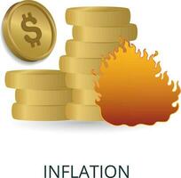 inflazione icona. 3d illustrazione a partire dal economico crisi collezione. creativo inflazione 3d icona per ragnatela disegno, modelli, infografica e Di Più vettore