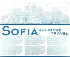 schema Sofia Bulgaria città orizzonte con blu edifici e copia spazio. vettore illustrazione. Sofia paesaggio urbano con punti di riferimento.