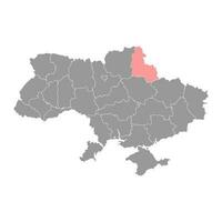 somma oblast carta geografica, Provincia di Ucraina. vettore illustrazione.