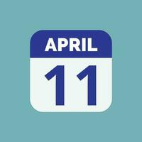 aprile 11 calendario Data vettore