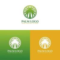 verde palma albero logo vettore disegno, con elegante, minimalista, e lusso stile. adatto per palma olio attività commerciale