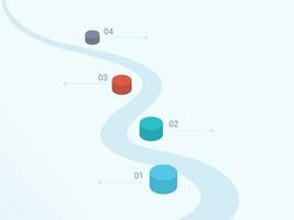 attività commerciale inforgrafica modello disposizione con 3d quattro opzioni su grigio sfondo. vettore