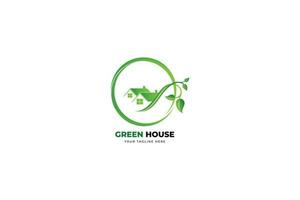 verde Casa logo design vettore illustrazione