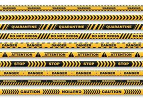 sicurezza avvertimento vettore nastri con tipografia impostato