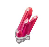 rosso Magia cristallo, gemma o prezioso roccia icona. vettore