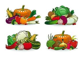 azienda agricola verdure vettore icone cartone animato verdure impostato