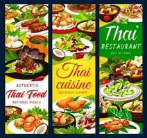 tailandese cucina ristorante piatti vettore banner
