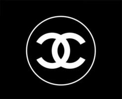 chanel marca Abiti simbolo logo bianca design moda vettore illustrazione con nero sfondo