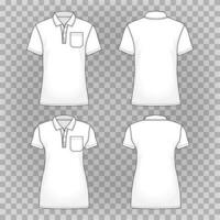 schema bianca polo camicia modello vettore