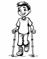 Disabilitato ragazzo illustrazione vettore