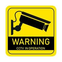 avvertimento cctv cartello, sicurezza macchine fotografiche, video sorveglianza. telecamera nel operazione. vettore