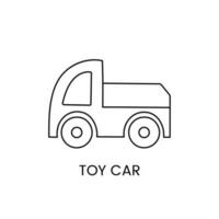 giocattolo auto per bambini piccoli o bambino linea icona nel vettore, illustrazione per bambini in linea negozio. vettore