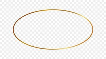 oro raggiante ovale forma telaio vettore