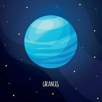 cartone animato Urano pianeta per bambini formazione scolastica. solare sistema pianeti vettore