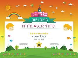 certificato bambini diploma vettore