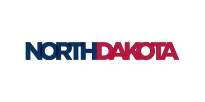 nord dakota, Stati Uniti d'America tipografia slogan design. America logo con grafico città lettering per Stampa e ragnatela. vettore