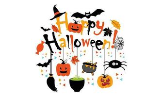 contento Halloween mestieri gnomo maglietta disegno, Magia clipart Halloween illustrazione. vettore