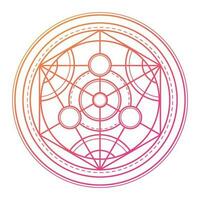 alchimia è un' Magia cerchio. il Magia cerchio, un' simbolo di mistico geometria vettore
