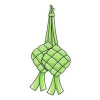 Due Ketupat asiatico tradizionale riso cibo, vettore illustrazione, cibo quello è generalmente servito nel il mese di Ramadan e eid Fitr