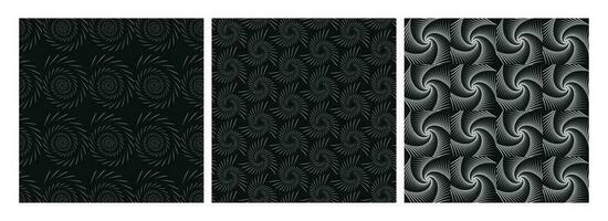 nero e bianca colore astratto geometrico illusione effetto sfondo nel tre opzione. vettore