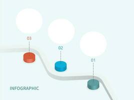 attività commerciale Infografica concetto con avvolgimento strada o linea e 3d tre opzioni. vettore