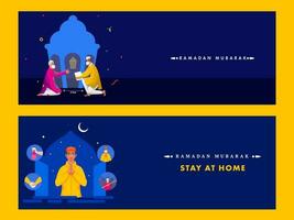 Ramadan kareem intestazioni o banner impostare. vettore