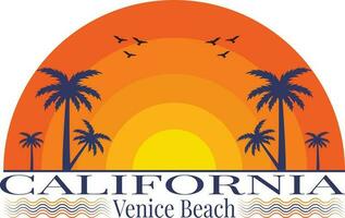 California Venezia spiaggia maglietta design vettore illustrazione