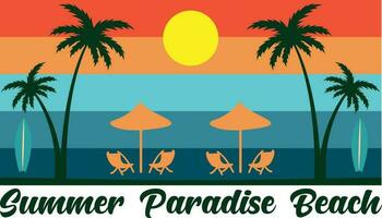 estate Paradiso spiaggia maglietta design vettore illustrazione
