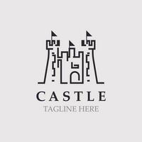 castello logo grafico modello disegno, antico castello Vintage ▾ vettore