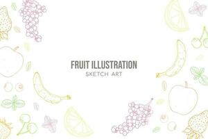 frutta schizzo arte illustrazione esotico sfondo vettore