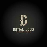 logo di g alfabeto iniziale Gotico stile icona design vettore