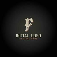 logo di f alfabeto iniziale Gotico stile icona design vettore