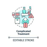 complicato trattamento concetto icona. cronico cura gestione sfida astratto idea magro linea illustrazione. isolato schema disegno. modificabile ictus vettore