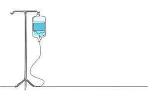 icona di vettore di sacca di sangue con disegno a linea continua, sacca iv in stile piatto alla moda. icona infondere. sacca di sangue. simbolo di medicina, clinica e assistenza sanitaria. illustrazione grafica vettoriale di disegno a linea singola