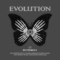 Evoluzione farfalla t camicia disegno, vettore grafico, grafico design illustrazione strada indossare e urbano stile