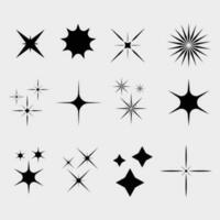 piatto scintillante stella collezione vettori con stella simboli e brillare illustrazioni