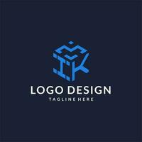 ik logo esagono disegni, migliore monogramma iniziale logo con esagonale forma design idee vettore