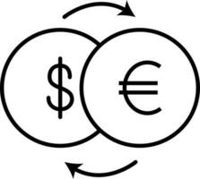 dollaro Euro scambio icona vettore illustrazione