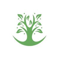 albero foglia natura moderno semplice logo vettore