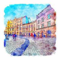 architettura Russia acquerello schizzo mano disegnato illustrazione vettore