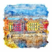 sestri levante Italia acquerello schizzo mano disegnato illustrazione vettore