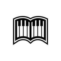 libro pianoforte creativo logo design vettore