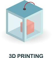 3d stampa icona. 3d illustrazione a partire dal futuro tecnologia collezione. creativo 3d stampa 3d icona per ragnatela disegno, modelli, infografica e Di Più vettore