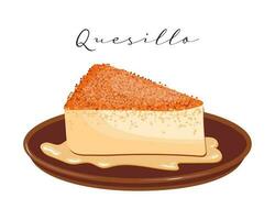 dolce creme brulee con caramello, flan, quesillo, latino americano cucina. nazionale cucina di Venezuela. cibo illustrazione, vettore