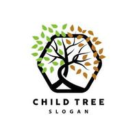 albero logo, vita equilibrio formazione scolastica vettore, lussuoso elegante semplice albero disegno, terreno di gioco illustrazione icona vettore